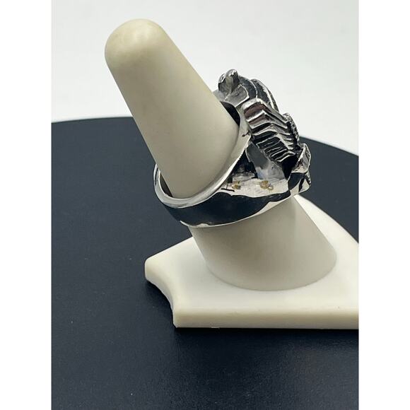 Live to Ride, Ride to Live Stainless Steel With Eagle Motorcycle ring sz 8.25 - Picture 5 of 8